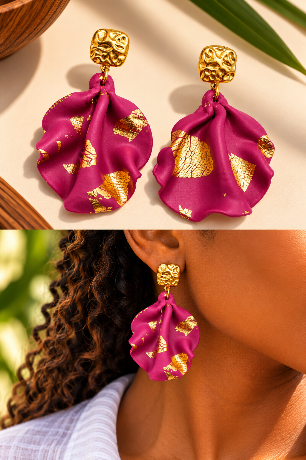 Éclosion – Fuchsia & éclats dorés